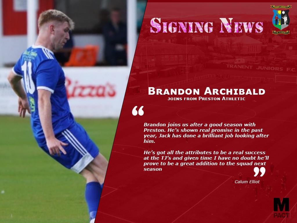 TranentFC's tweet photo. Brandon puts pen to paper at the Tranent. Welcome to the club. https://t.co/bv0BRWdWOv