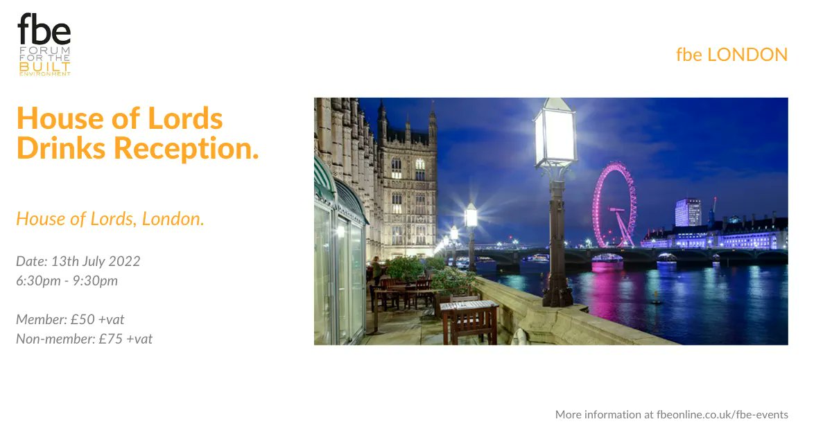 fbe (@fbeonline) on Twitter photo The <a href="/FBELondon/">FBE London</a> branch are delighted to confirm our return to the Terrace at the House of Lords for an evening drinks reception.
Book your tickets now for Wednesday 13th July.
Full details online at buff.ly/3yhHkQp
#fbe #london #houseoflords #builtenvironment The <a href="/FBELondon/">FBE London</a> branch are delighted to confirm our return to the Terrace at the House of Lords for an evening drinks reception.
Book your tickets now for Wednesday 13th July.
Full details online at buff.ly/3yhHkQp
#fbe #london #houseoflords #builtenvironment