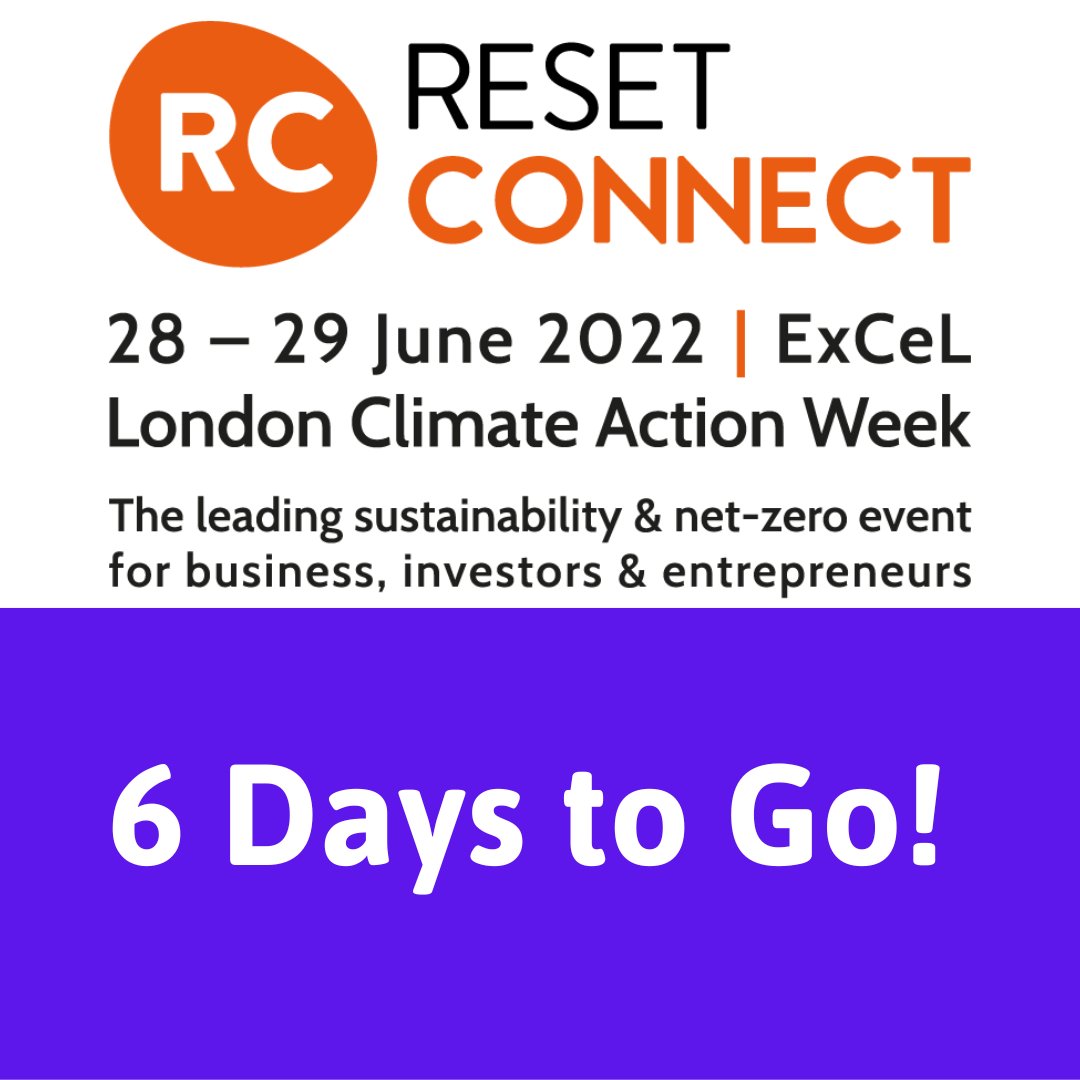 There are only 6 days until our flagship <a href="/london_climate/">London Climate Action Week</a> event kicks off!

Having such prominent businesses and government representatives involved demonstrates the progress being made towards the UK's #netzero target.

Register today! reset-connect.com/registration