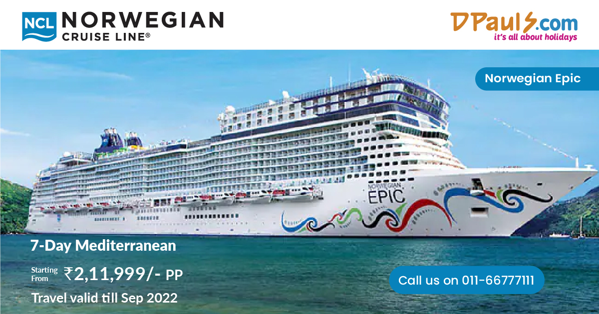 dpauls_travel's tweet photo. #DPauls_Travel
Norwegian Epic Cruise Packages From Rs.2,11,999/- pp
Incl: Airfare, Stay on Cruise, All Meals on Cruise, Etc.
For details click https://t.co/SfJfIedmMO OR call on 011-66777111
#CruiseNorwegian #NorwegianCruise #norwegianepic #norwegiancruiseline #CruisePackage https://t.co/iIq5zNLBR5