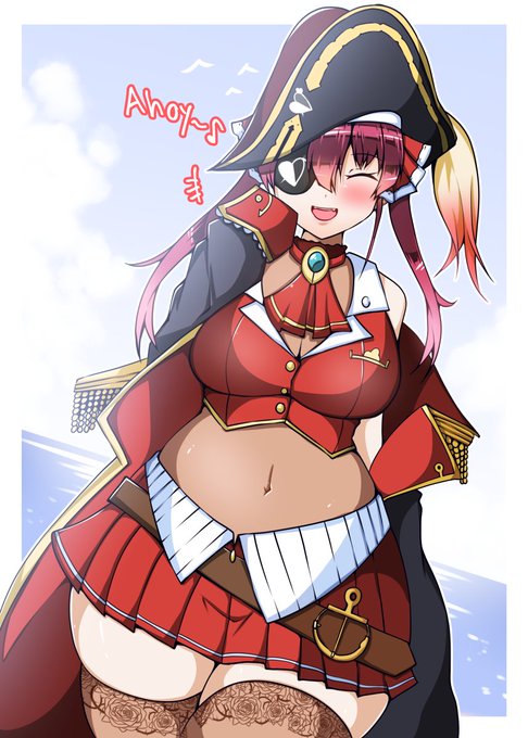 マリン船長初描きしてみましたー Ahoy~!#マリンのお宝 