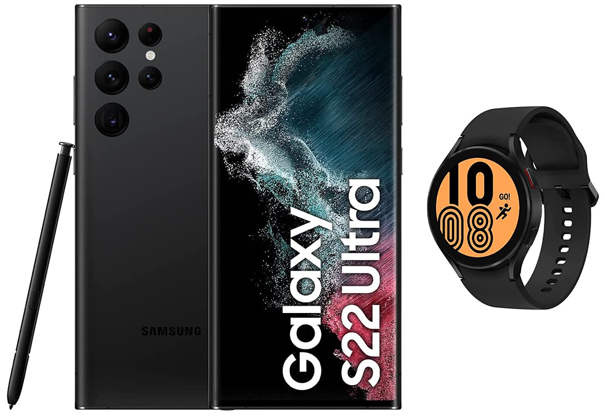 A2Amiya's tweet photo. [ ₹ 1,21,999,00 Buy now➡️https://t.co/KUzQArp9GU ] Galaxy S22 Ultra 5G (Phantom Black, 12GB, 512GB Storage) + Samsung Galaxy Watch4
#SamsungGalaxyS22Ultra 
#mobilereview
@amazonIN https://t.co/9IjUYYDoJl