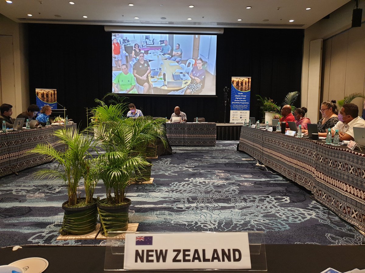 Krish_Narayan's tweet photo. I am representing New Zealand 🇳🇿 @ the 2-day #PCCMHS Regional #ClimateMobilityDialogue2022 🗣️ to review and discuss the zero draft of the #Pacific Regional Framework on #ClimateMobility. NZ supports the Pacific Climate Change Mobility &amp; Human Security Project. https://t.co/LWpGX8TaM1