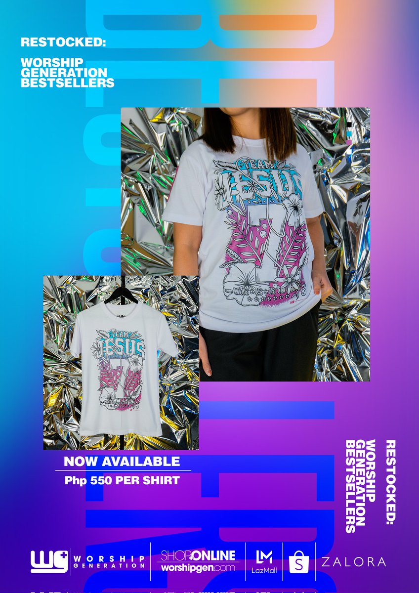 WorshipG_7's tweet photo. RESTOCKED: WORSHIP GENERATION β¨πππ¦π§-π¦πππππ₯β¨
#WorshipGeneration #Worship #MakeWorshipALifestyle #JesusLovesYou #ChristianApparel #ChristianShirts #ChristianMerchandise #TrustGod #GodIsGood #Faith #Blessed #Savior #BestSeller #TeamJesus #TeamJesus7 #Restocked https://t.co/4Ewmrc99G3