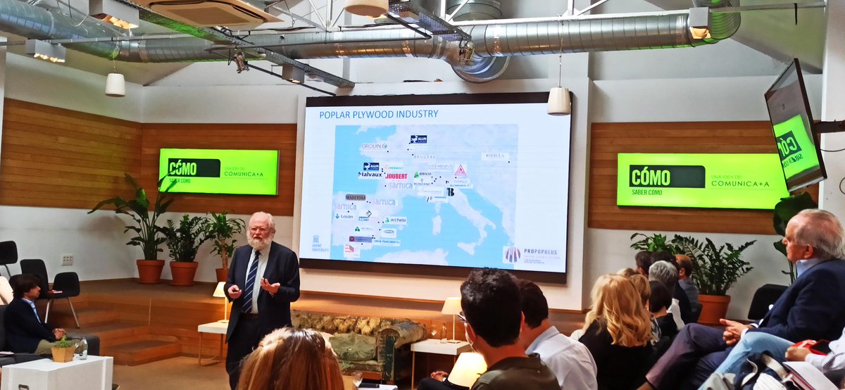 Propopulus_eu's tweet photo. Joris van Acker, Chairman of @Propopulus_eu, explained the multiple properties of #poplar #wood and how #poplar #forests and #plantations have an important role to play in the construction of a #green #circular #bioeconomy,. #Treeconomics. Wood in a sustainable economy. https://t.co/CRpG1vCCtY