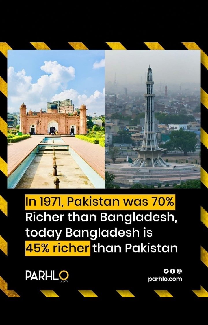 Bangladesh has rid themselves of power mafias of politics in 1971. Nations that focus on people empowerment through education and gender equality eventually thrive.
What we get? Separation, economical crisis, extractive governments, glorified army and a national anthum. #Freedom