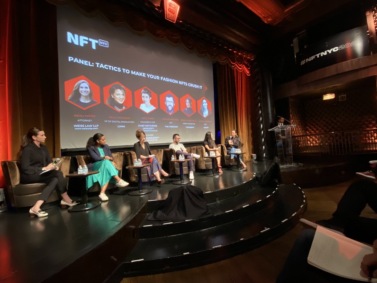 Sean Alimov 🚀 (@alimov_sean) on Twitter photo NFTNYC Diary: Day 3 - part 1
Official start of the event🚀
Great content - the first panel I attended was on fashion where Connect.Clubber Natalie <a href="/neuno_io/">neuno</a> CEO was presenting alongside @vaynernft , <a href="/thefabricant/">The Fabricant</a> , <a href="/NicoFara_/">Nico Fara | PMM Consultant | AI, XR, SaaS</a> <a href="/_nellymensah/">Nelly Mensah</a> hosted by <a href="/MarketsAlert/">WeissLaw LLP</a> NFTNYC Diary: Day 3 - part 1
Official start of the event🚀
Great content - the first panel I attended was on fashion where Connect.Clubber Natalie <a href="/neuno_io/">neuno</a> CEO was presenting alongside @vaynernft , <a href="/thefabricant/">The Fabricant</a> , <a href="/NicoFara_/">Nico Fara | PMM Consultant | AI, XR, SaaS</a> <a href="/_nellymensah/">Nelly Mensah</a> hosted by <a href="/MarketsAlert/">WeissLaw LLP</a>