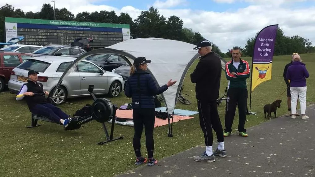 More pictures from @BritishRowing Masters Championships... And particularly great to see these two (Arnold & Klaus) fine young stalwarts of Minerva back in a boat & racing together! #minervabathrc #britishmasters #rowing #veterans #stillgotit #fitterthanmost #nottingham #bath