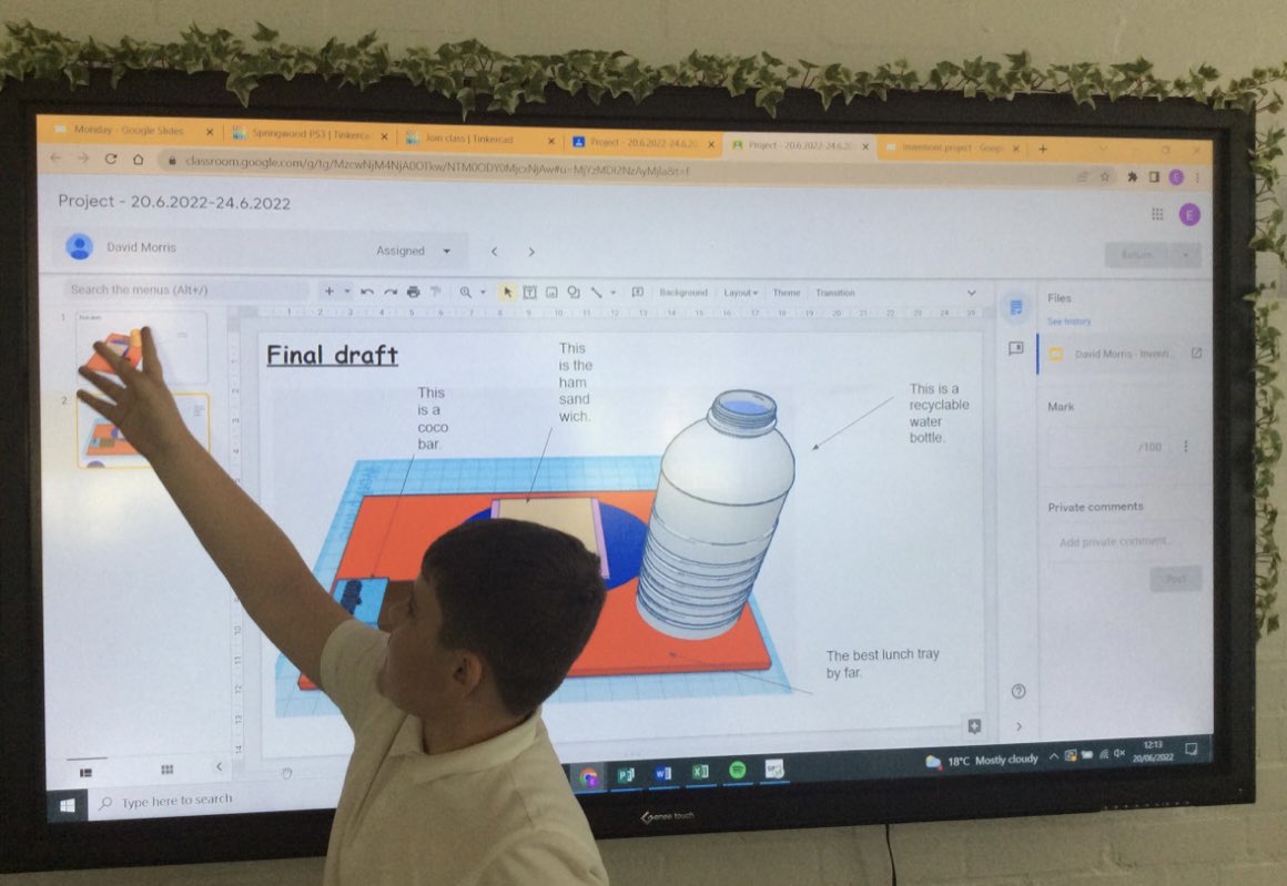Springwood_Prm's tweet photo. Year 5 have done an amazing job using computer aided design to invent a product to solve the problem of plastic and paper waste in school dinners π₯π€
#springyear5and6 #springscienceandtech #springeco @EcoSchoolsWales #plasticpollution @EUErasmusPlus @DTassoc https://t.co/LksyYSxNVP