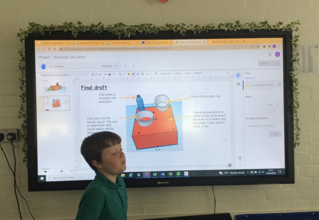 Springwood_Prm's tweet photo. Year 5 have done an amazing job using computer aided design to invent a product to solve the problem of plastic and paper waste in school dinners π₯π€
#springyear5and6 #springscienceandtech #springeco @EcoSchoolsWales #plasticpollution @EUErasmusPlus @DTassoc https://t.co/LksyYSxNVP