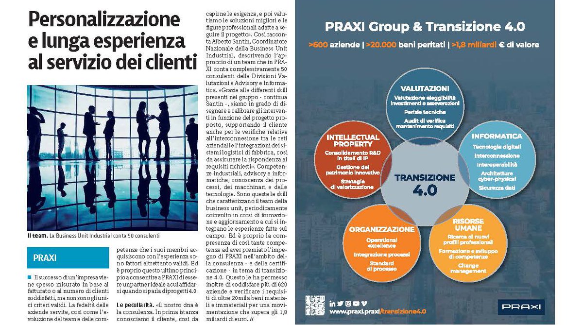 praxiconsulting's tweet photo. Personalizzazione, esperienza, integrazione di competenze: Alberto Santin, Coordinatore Nazionale della BU Industrial, descrive i fattori chiave dell’approccio di #PRAXI sulla #Transizione40 nell'articolo pubblicato oggi sul #GiornaleDiBrescia.
@GdB_it #Industria40 #wepraxi https://t.co/yE9FHv7TWb