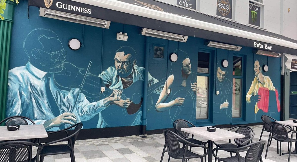 Ferm_Herald's tweet photo. NEW MURAL ๐จ
A new mural outside of #PatsBar, designed by Kevin Mc Hugh, is beginning to take shape ๐
Follow us on social media over the next few days for more progress on the mural and to find out more about it! https://t.co/6UIkmYuKk7