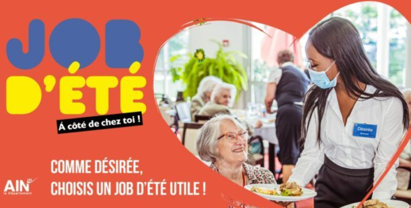 Departement_AIN's tweet photo. 💡A la recherche d’un #job d’été utile ? Le Département de l'#Ain a recensé ➕ de 100 postes disponibles en #Ehpad ou auprès des services d'aide à domicile de l'Ain➡️https://t.co/1qBhmhrTIf https://t.co/00ymu7xdZE