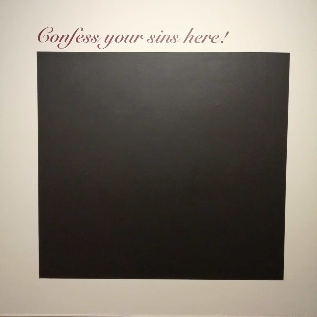 perthartgallery's tweet photo. Visiting our new exhibition, 'Sin'?
We're open until 5pm to read your confessions!
#SinOfTheWeek https://t.co/newWhhCvCj