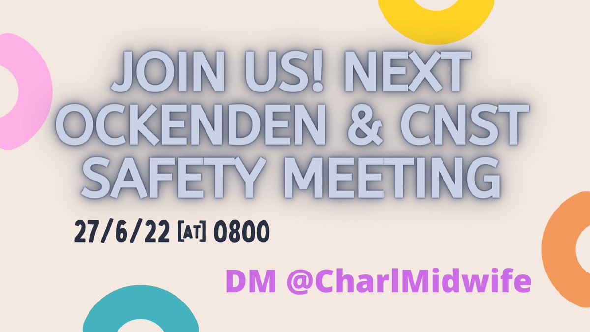 Come along to the next Ockenden & CNST Safety meeting - all welcome. We discuss everything maternity safety, it is a very friendly forum. DM for the Teams link. #ockenden #ockendenreport #patientsafety #maternitysafety #maternity
