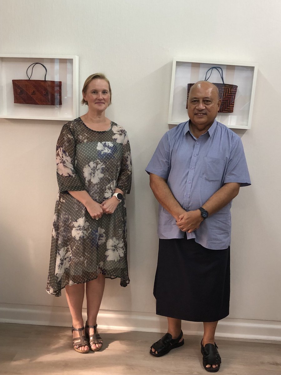 InokeRatu's tweet photo. Courtesy farewell call on NZ High Commissioner to Fiji, HE Charlotte Darlow this afternoon. Thank you for giving some tips on life in Wellington. https://t.co/BN90c7GbUk