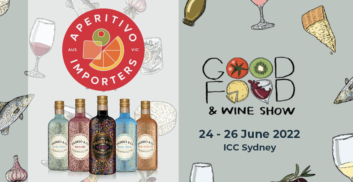 VermouthPadro's tweet photo. Estamos muy emocionados de anunciar que nuestros vermuts estarán en la Feria @GoodFoodWine de Sydney de este fin de semana. Si estás en Sydney, acércate a probarlos al stand D27 de Aperitivo Importers Australia
#GFWS #Vermouth #Sydney #Australia #AperitivoImportersAustralia https://t.co/MZ1CXOVzHN
