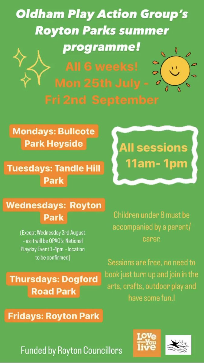 Summer sessions in Royton Parks!