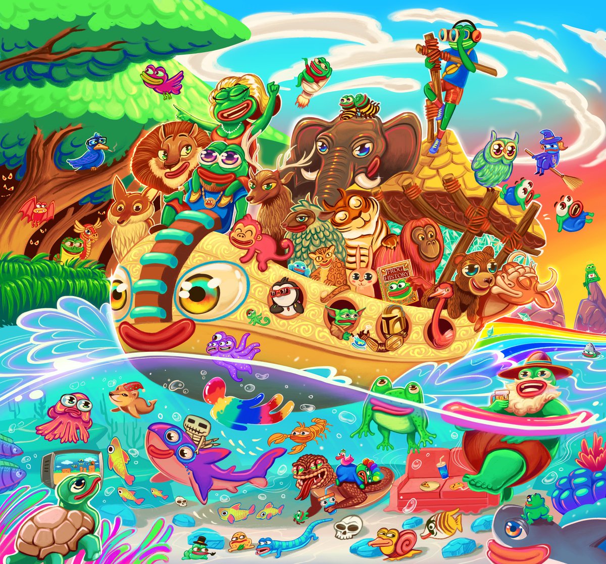 Hi fam, I just listed🐸Pepe's Voyage Of A Lifetime🐸.
I completed one year in the NFT space with some fantastic moments and really turbulent times. 😍✨😭😅😂
Pepe taught me to keep my eyes forward, do what makes me happy and sail on. ♥️🐸😍
#Frogfam
foundation.app/@artma/artmapx…