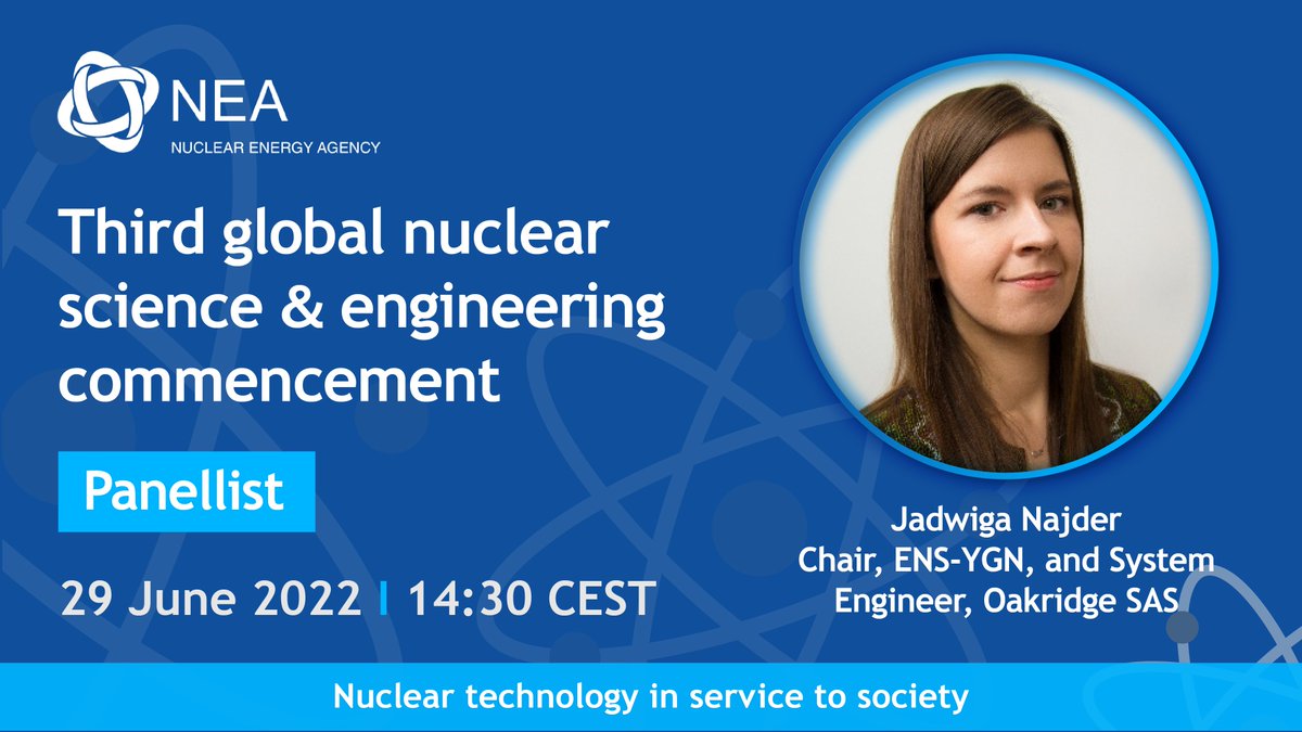 OECD NEA โ๏ธ Nuclear Energy Agency (@oecd_nea) on Twitter photo ๐ Introducing <a href="/OECD_NEA/">OECD NEA โ๏ธ Nuclear Energy Agency</a> 3rd Global commencement panellist: ๐๐๐๐ฐ๐ข๐ ๐ ๐๐๐ฃ๐๐๐ซ, Chair of the European #Nuclear Society Young Generation Network <a href="/ens_ygn/">ENS-YGN</a> & System Engineer at Oakridge SAS.
โก๏ธ Register: oe.cd/GC22
๐
29 June 2022 ๐ Introducing <a href="/OECD_NEA/">OECD NEA โ๏ธ Nuclear Energy Agency</a> 3rd Global commencement panellist: ๐๐๐๐ฐ๐ข๐ ๐ ๐๐๐ฃ๐๐๐ซ, Chair of the European #Nuclear Society Young Generation Network <a href="/ens_ygn/">ENS-YGN</a> & System Engineer at Oakridge SAS.
โก๏ธ Register: oe.cd/GC22
๐
29 June 2022