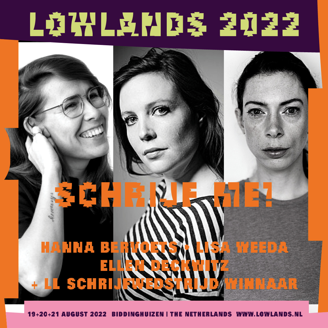 SLAAmsterdam's tweet image. SLAA staat op Lowlands met @HannaBervoets, @LisaWeeda en Ellen Deckwitz! Tijdens Schrijf me! gaat het over de debuten van Hanna en Lisa én maken we de winnaar van de Grote Lowlands Schrijfwedstrijd bekend!

@Rapid_Razor_bob #LL22 #LLFest #slaa #grotelowlandsschrijfwedstrijd