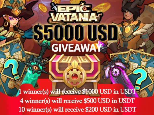 💰🏆Whitelist Competition is LIVE🏆💰
Join now and be one of the 500 luckiest winners to get early access to #EpicVatania NFT Battle BOX Pre-Sale and have the chance to WIN thousand of dollars 🎉🎉! 

🔥 Go NOW to 👉 epicvatania.com/whitelist-comp…

#GameFi #NFTGame #P2E #DeFi