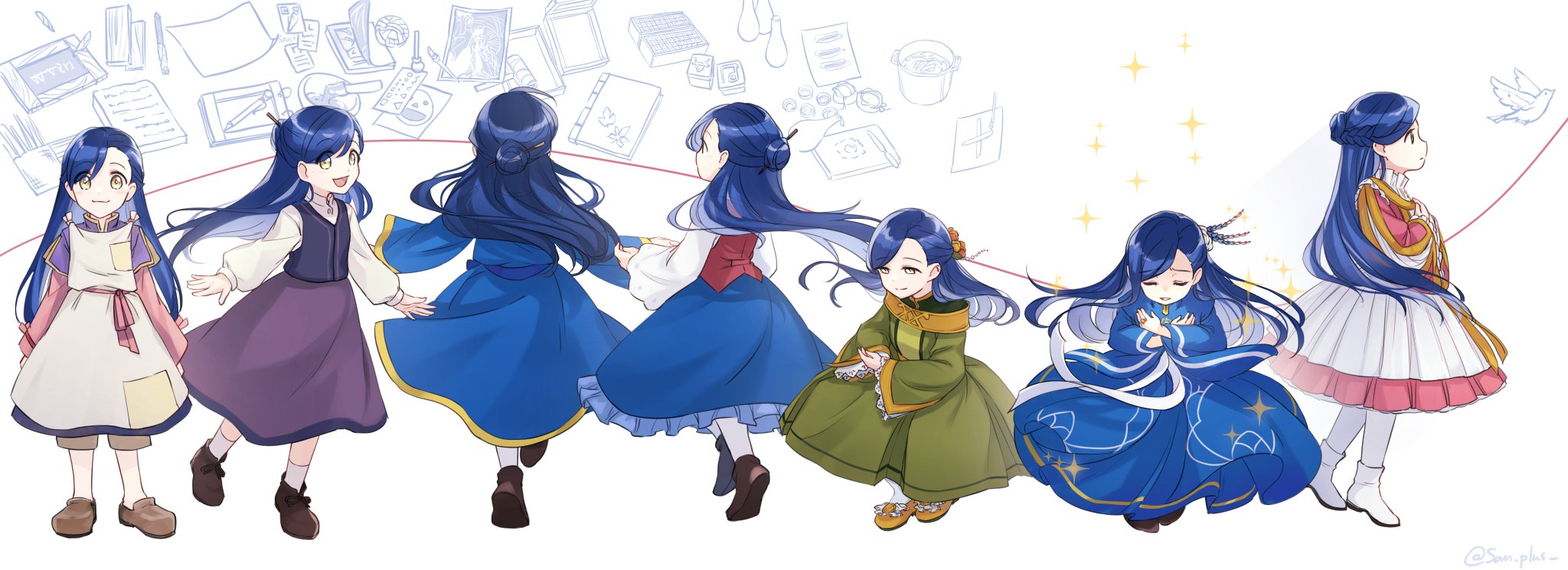 Tvアニメ 本好きの下剋上 公式 ファンアート展覧会 作品紹介 成長していくマインの姿 しなやかで綺麗です 進む先を見つめるローゼマインの横顔が印象的ですね ご参加いただきありがとうございました アニメ本好きの下剋上fa展覧会 Twitter