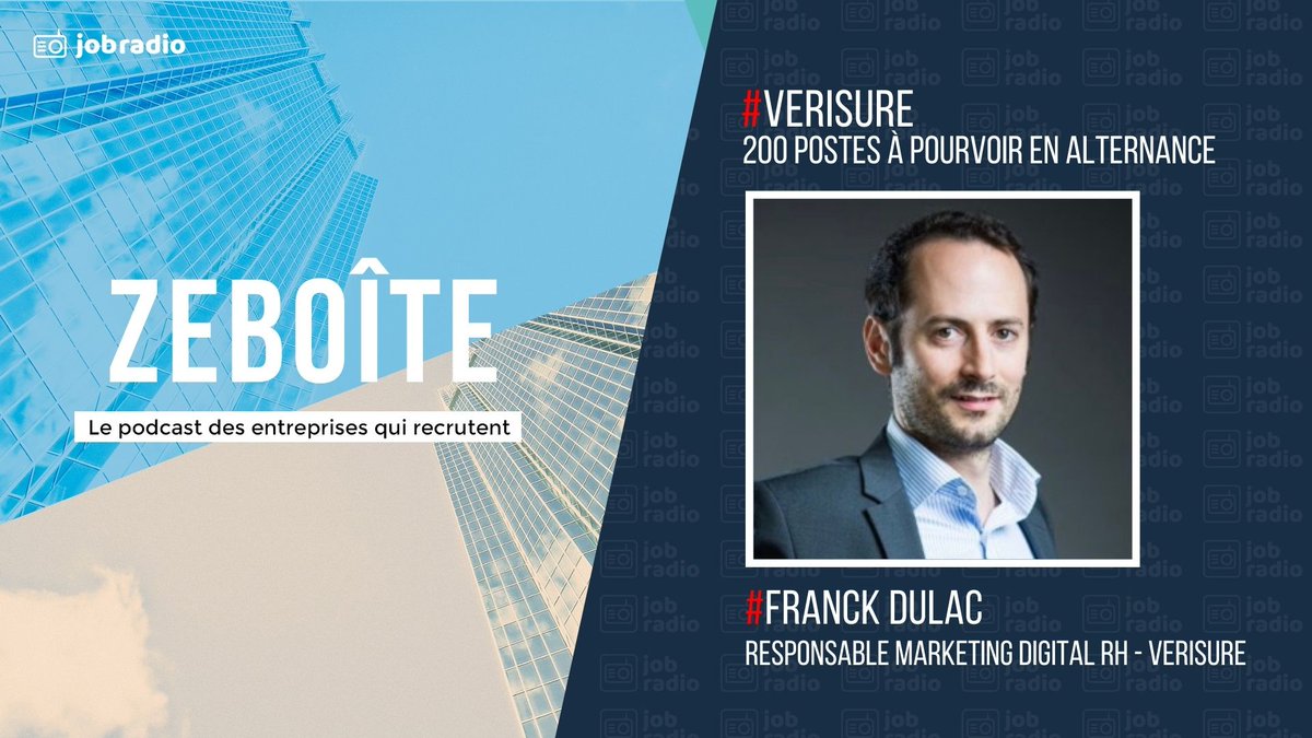 Jobradio_emploi's tweet photo. #podcast Le dernier épisode de #ZeBoite le podcast des entreprises qui recrutent est en ligne sur @Jobradio_emploi . C’est sûr ! @VerisureFrance  recrute en CDI et propose également 200 postes en alternance. https://t.co/35Rd5SsfNF https://t.co/7mHeNmAhwk