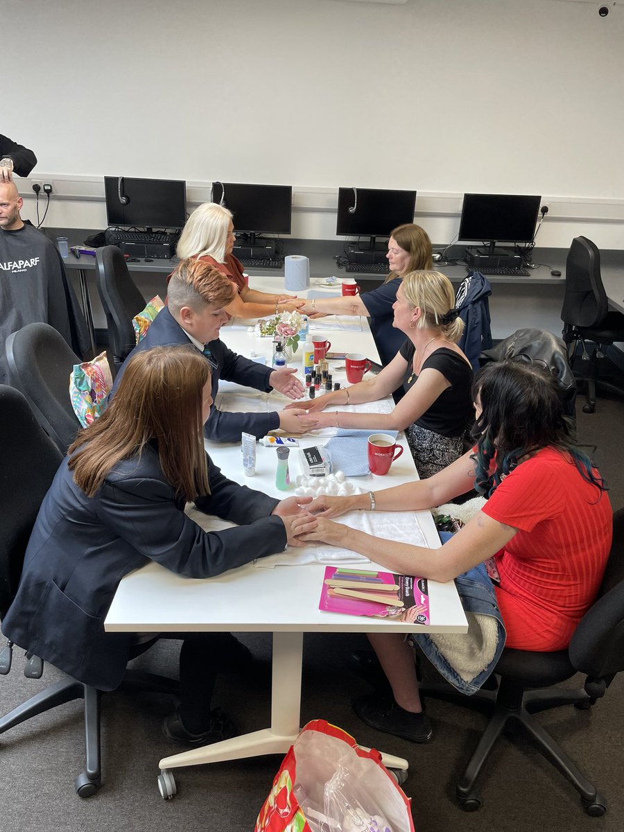 Workforceonline's tweet photo. It’s all go at the Workforce Health and Well-being Morning at our Antrim Road offices. 

If you are passing call in and avail of an Indian head massage, Nail treatments, haircuts as well as important info on health and well being! 
We are here until 12pm! Call in!
 #TeamWorkforce https://t.co/YxtvKR3ORY