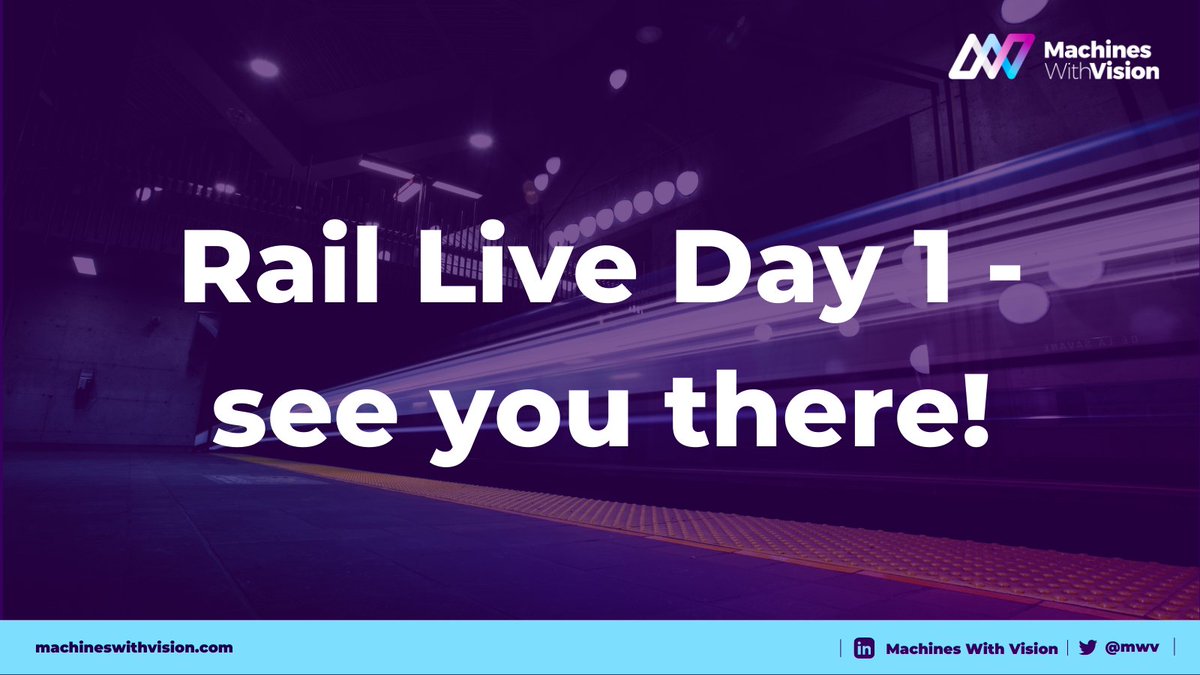 Today marks day one of <a href="/railliveuk/">Rail Live</a> - we look forward to seeing our friends and colleagues from across the industry to discuss all things innovation, AI, robotics and more. 

#RailLive #MachinesWithVision #railevents #railinnovation #railtech