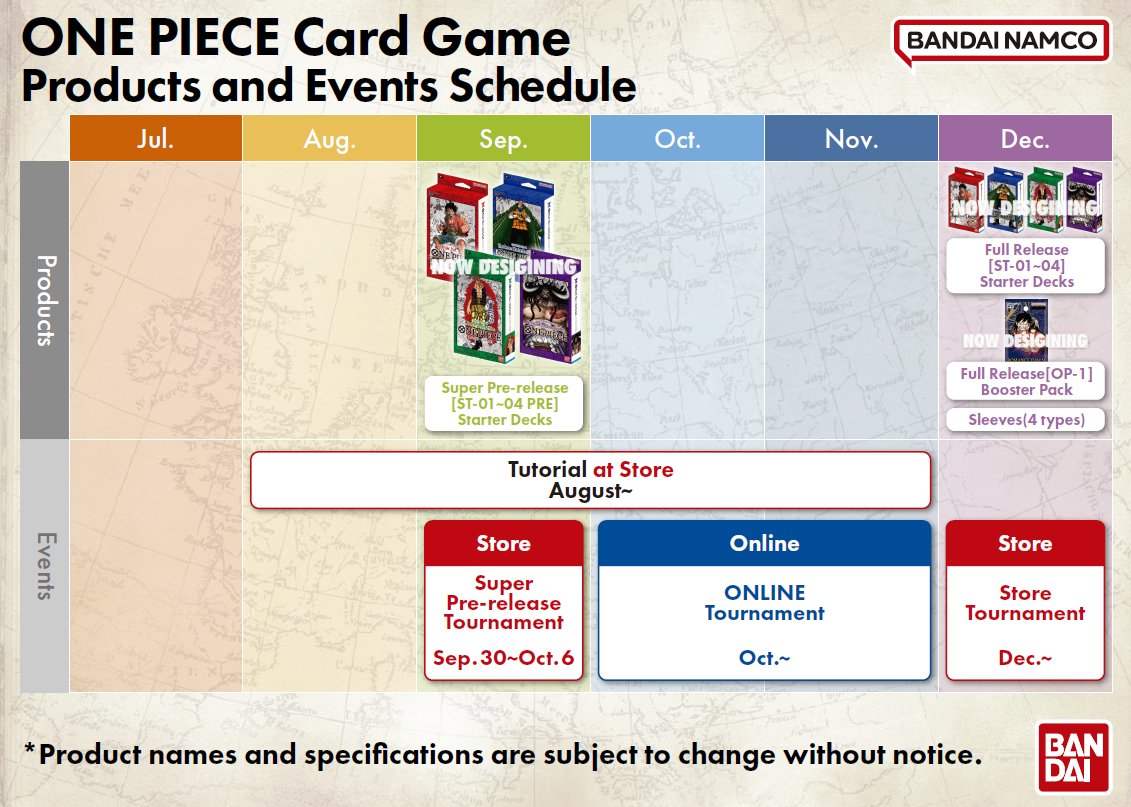 [ NEWS for One Piece pirates!]
We updated the products and event schedule for our official webpage!

Check out from here: en.onepiece-cardgame.com/topics/001.php

More detail is coming soon! Stay tunned!

One Piece Card Game Team
#onepiececardgame