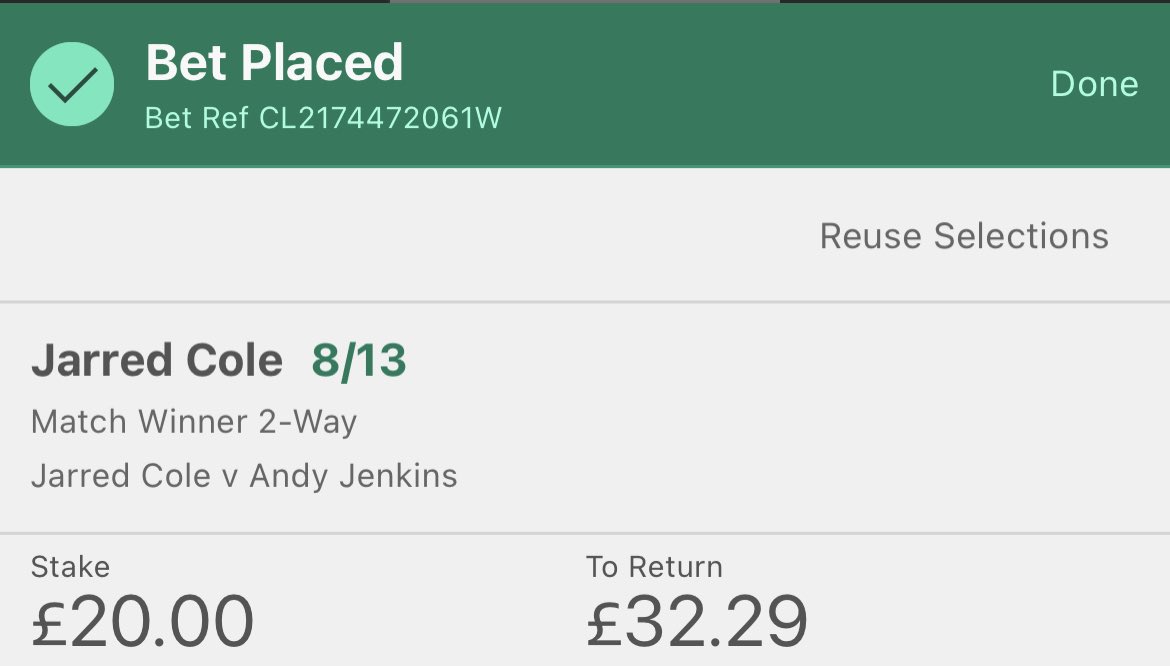 SNationTips's tweet image. #INPLAY 
Bet 6 Of The Day!  👀
#Darts 🎯