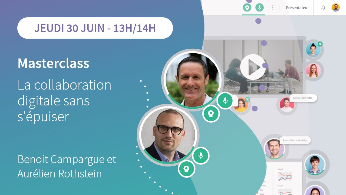[TRAVAIL HYBRIDE] 📣 Manager des équipes à distance ou travailler avec des collaborateurs dispersés n'est pas toujours aisé.‍ Retrouvez-nous le 30/06/22 à 13h pour une #Masterclass "La collaboration digitale sans s'épuiser" !

Inscription 👉 linkedin.com/events/6942777…