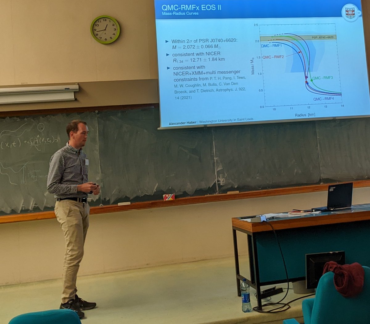 thermalization's tweet photo. Alexander Haber @Noldigphysics @UW gives #SEWM2022 talk on transport in Neutron Star Mergers
#EquationofState #RelativisticMeanFieldTheory
#NeutronStar https://t.co/ezi6w3ETLs