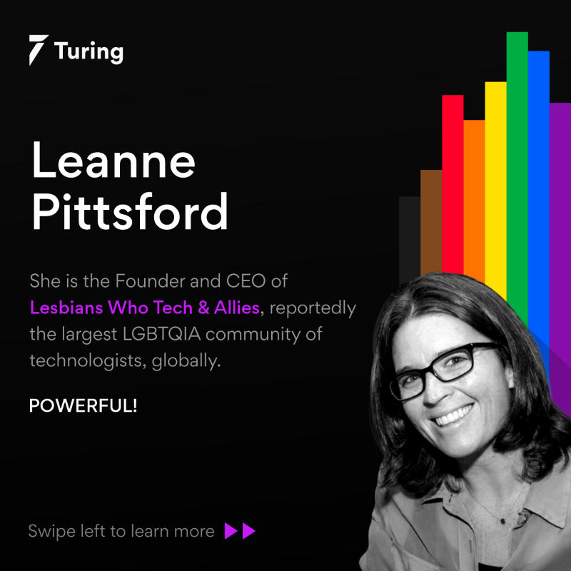 turingcom's tweet photo. Meet this week's #LGBTQIA+ icon in STEM โ Leanne Pittsford.
@lepitts is the Founder + CEO at Include and @lesbiantech ๐
Lesbians Who Tech is the world's largest LGBTQ community of technologists, with over 60,000 members ๐
#PrideAtTuring #PrideMonth