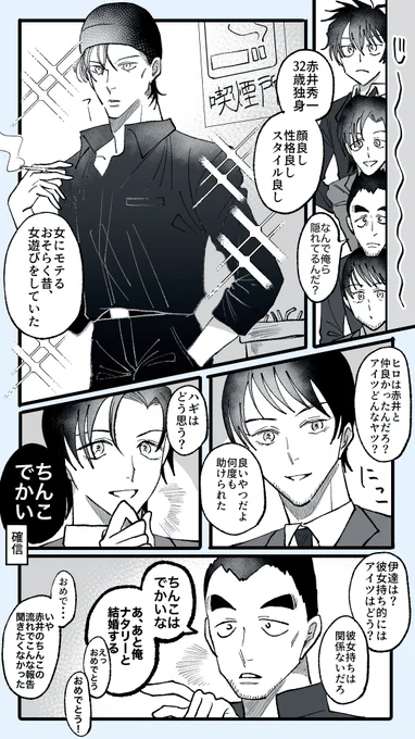 K察学校組と赤安③
(生存if)

生存if世界では
ハギが生きてるのでマツダさんが元気 