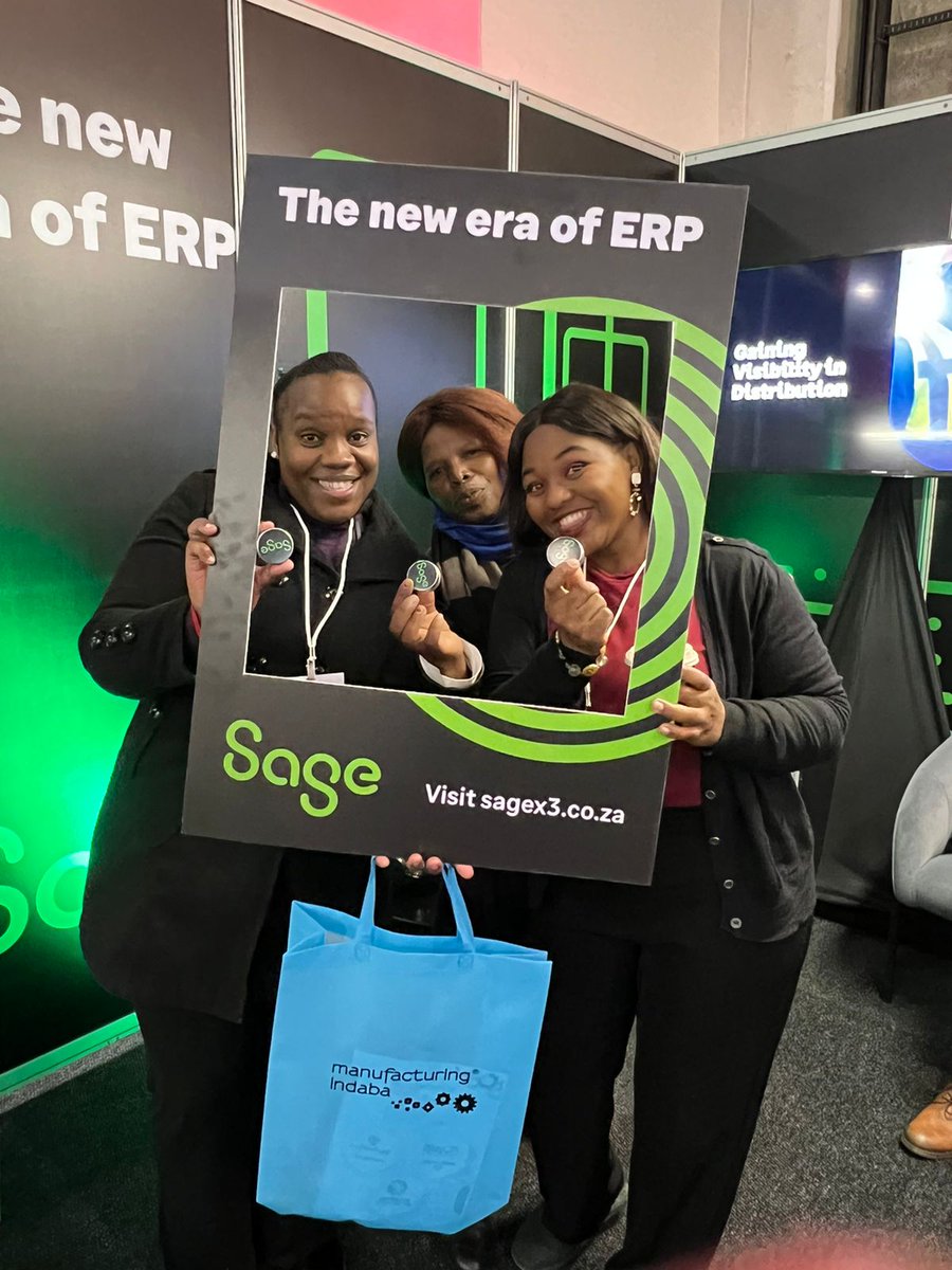 SageGroupZA's tweet photo. Thank you to everybody who has made the time to visit us at our stand at @manufacturinginda. We appreciate you. 💚

#MFGINDABA #SageInManufacturing https://t.co/JAuHr16P5x