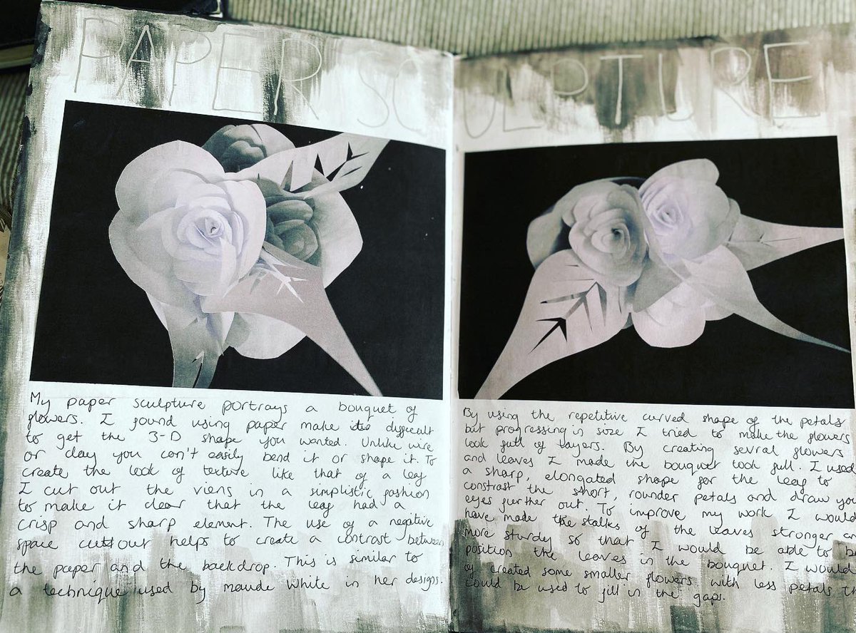 KindlyLoudly's tweet photo. Ruby’s art GCSE books are one of our most treasured possessions crammed with her personality &amp; creativity ❤️ Her project was based on paper sculptor Jeff Nishinawa’s work - &amp; we’re so honoured that Jeff is going to create a postcard for us as part of #PostcardsForRuby 🙏 https://t.co/Alq1g2Twko