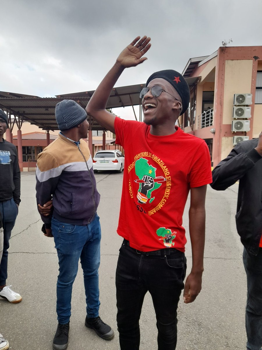 EffSwaSC's tweet photo. The EFF SSC Secretary General cde Siphiwayinkhosi Dlamini adressing ECOT students Today. The Republic of China Sponsored students demand a release of their meal allowances from the administration.@EFF_Swaziland 
#SizofundaMahhala
#FearFokol https://t.co/M5xenB1mrw
