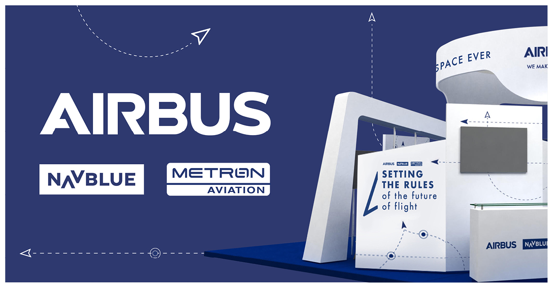 Concevoir et designer un stand commun à trois filiales du Groupe Airbus pour le World ATM Congress. Design d’espace. 
<a href="/Airbus/">Airbus</a> - <a href="/NAVBLUE_aero/">NAVBLUE</a>- <a href="/metronaviation/">Metron Aviation</a>

#airbus #navblue #avgeeks #UTM #ATM #innovation #industry #engineering #agencymarketing #graphicdesign #communication