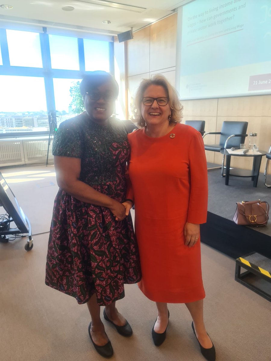 Yesterday I participated in the High Level meeting on Living Income and Wages held at the Ministry of Economic Cooperation &amp; Development (BMZ) in Berlin. Focus was on the Cocoa industry in Ghana and Côte d’Ivoire. I met with Minister Svenja Schulze. Great lady 👏🏽