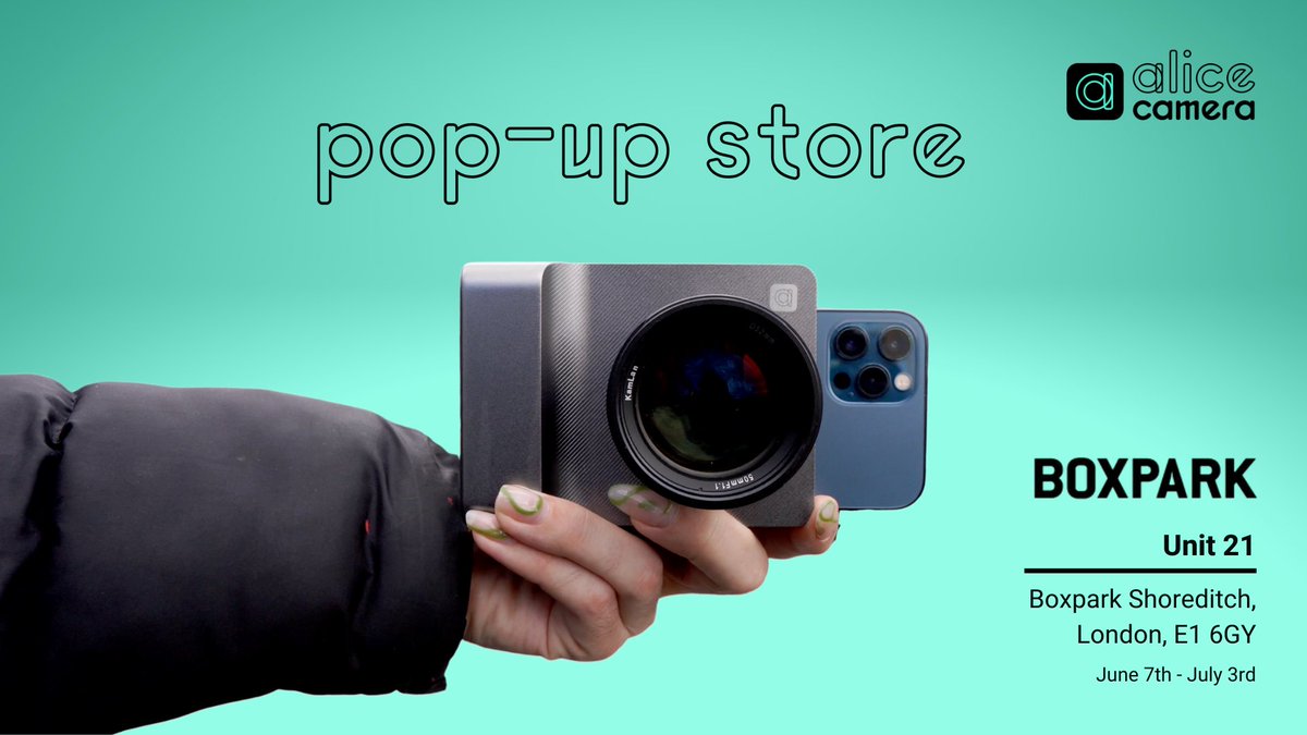 UCLEnterprise's tweet photo. Hatchery alumni @thealicecamera has opened a pop up shop in @boxpark Shoreditch! 

The Alice Camera was founded with the mission to empower creators with a camera more suited to a fast-paced content lifestyle. 📷 

#AliceCamera #BoxparkShoreditch

https://t.co/orFURcfmhD https://t.co/2A1Gz8VfDE