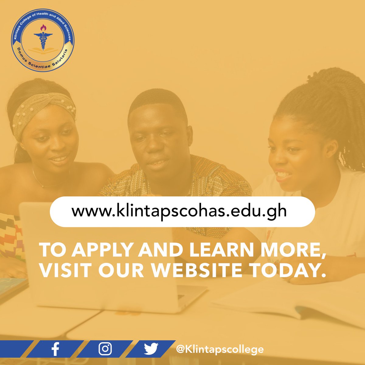 KlintapsCollege's tweet photo. Applications are open. Visit our website to apply and learn more. https://t.co/Sm7XIOrXt3 https://t.co/JbBlTdlcIx