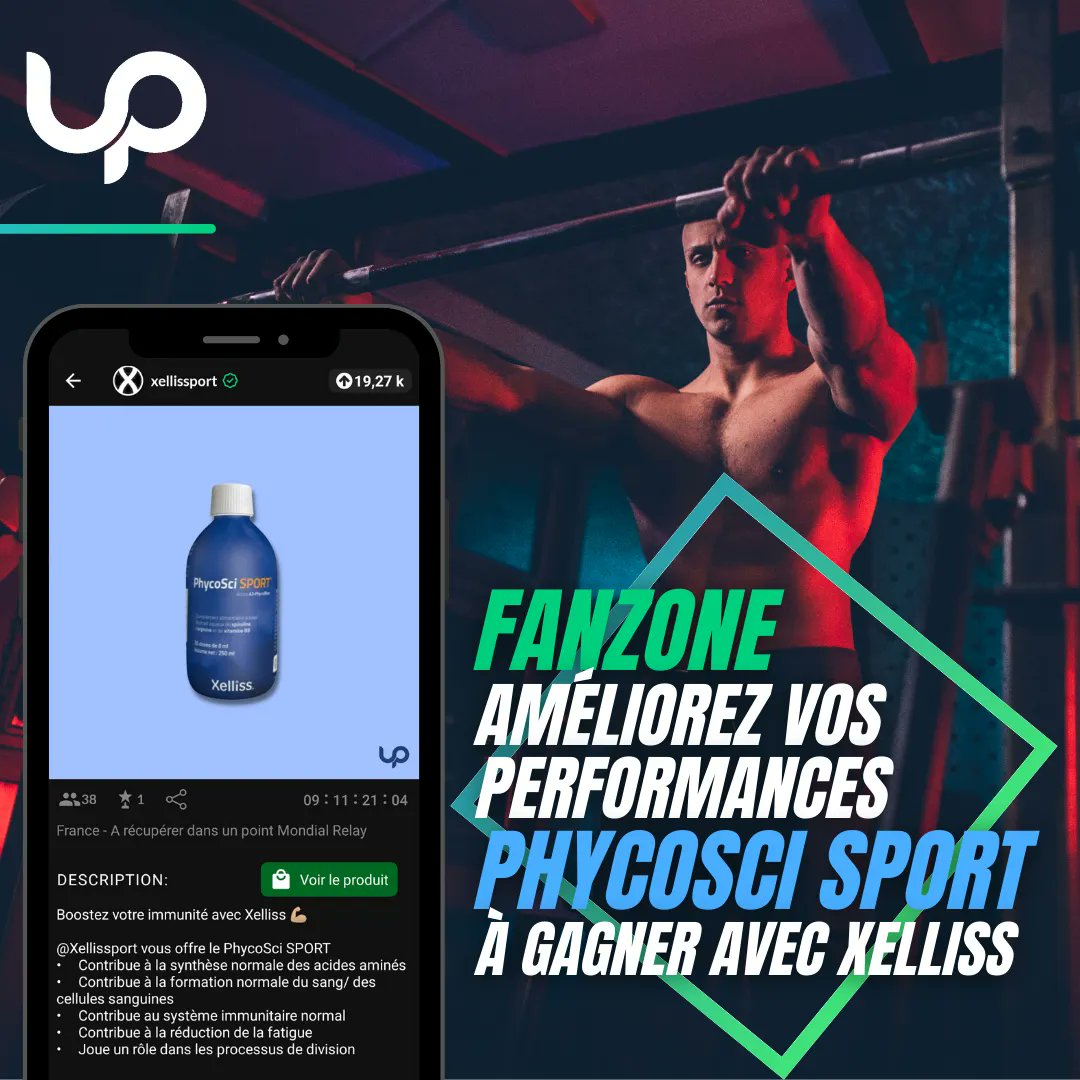 🎁 𝐉𝐨𝐮𝐞𝐳 𝐞𝐭 𝐠𝐚𝐠𝐧𝐞𝐳 !  🎁
👉Gagnez une PhycoSci Sport avec Xelliss et UP
👉Rendez-vous dans la 𝐅𝐚𝐧𝐳𝐨𝐧𝐞
👉 UP est disponible sur PlayStore et AppStore
#UP #sport #sports #cadeau #gift #concours #game #concours #giveaway
Avec <a href="/MbaluXelliss/">Mbalu Kamara</a> et <a href="/xelliss3/">Xelliss</a>