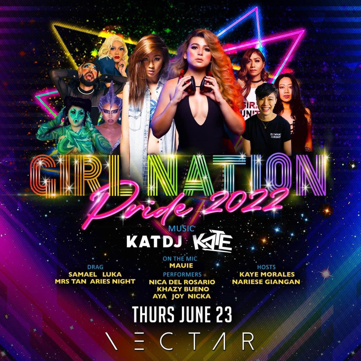 nicadelrosario's tweet photo. Kitakitsssss 🏳️‍🌈🏳️‍🌈🏳️‍🌈

June 23 - Girl Nation Pride 2022 at Nectar
June 25 - Alab For Love Pride Festival at QC Memorial Circle
June 25 - Atin Ang Kulayaan: The 2022 Metro Manila Pride Festival at CCP Open Grounds
June 27 - One Night Stand: OnLive! At Social House https://t.co/YxJTPS6JEJ
