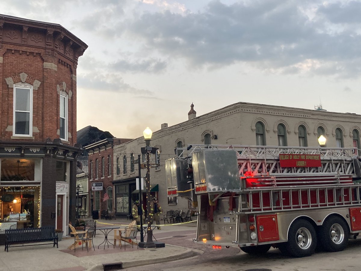 Firefighters are back in the scene in Holly putting out hot spots after fire tore through several businesses yesterday. Live reports on <a href="/FOX2News/">FOX 2 Detroit</a>