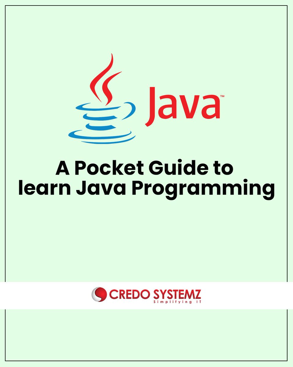 credosystemz's tweet photo. When you need quick answers for developing or debugging Java programs, this pocket guide provides a handy reference to the basics of Java Programming.
Learn Java from Industry Expert : https://t.co/x3PGN314He
#java #javadeveloper #javaprogramming #javatraining #javaguide https://t.co/X5XBZyV7jy