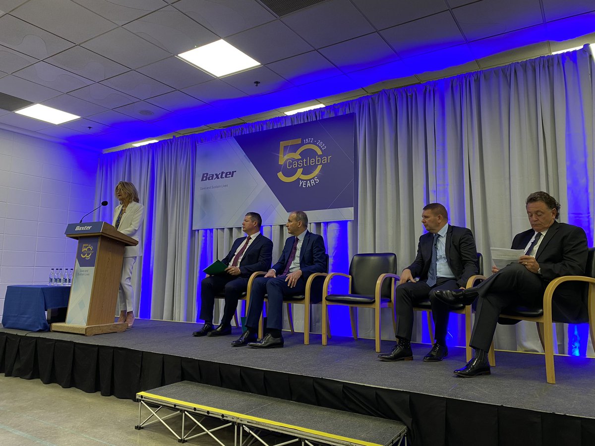.<a href="/IDAIRELAND/">IDA Ireland</a> Executive Director @MaryBuckleyIDA speaking this morning at Baxter Castlebar as the company celebrates 50 years in #Mayo