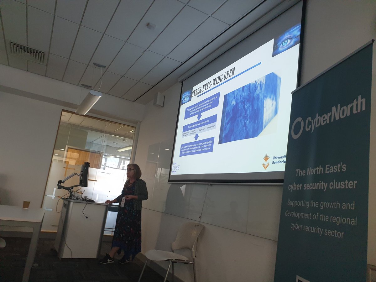 PhilJackman's tweet photo. Gill from @CreativeFuseNE talking about Cyber Eyes
#Dynamo22 https://t.co/Gtb6uHJfjS