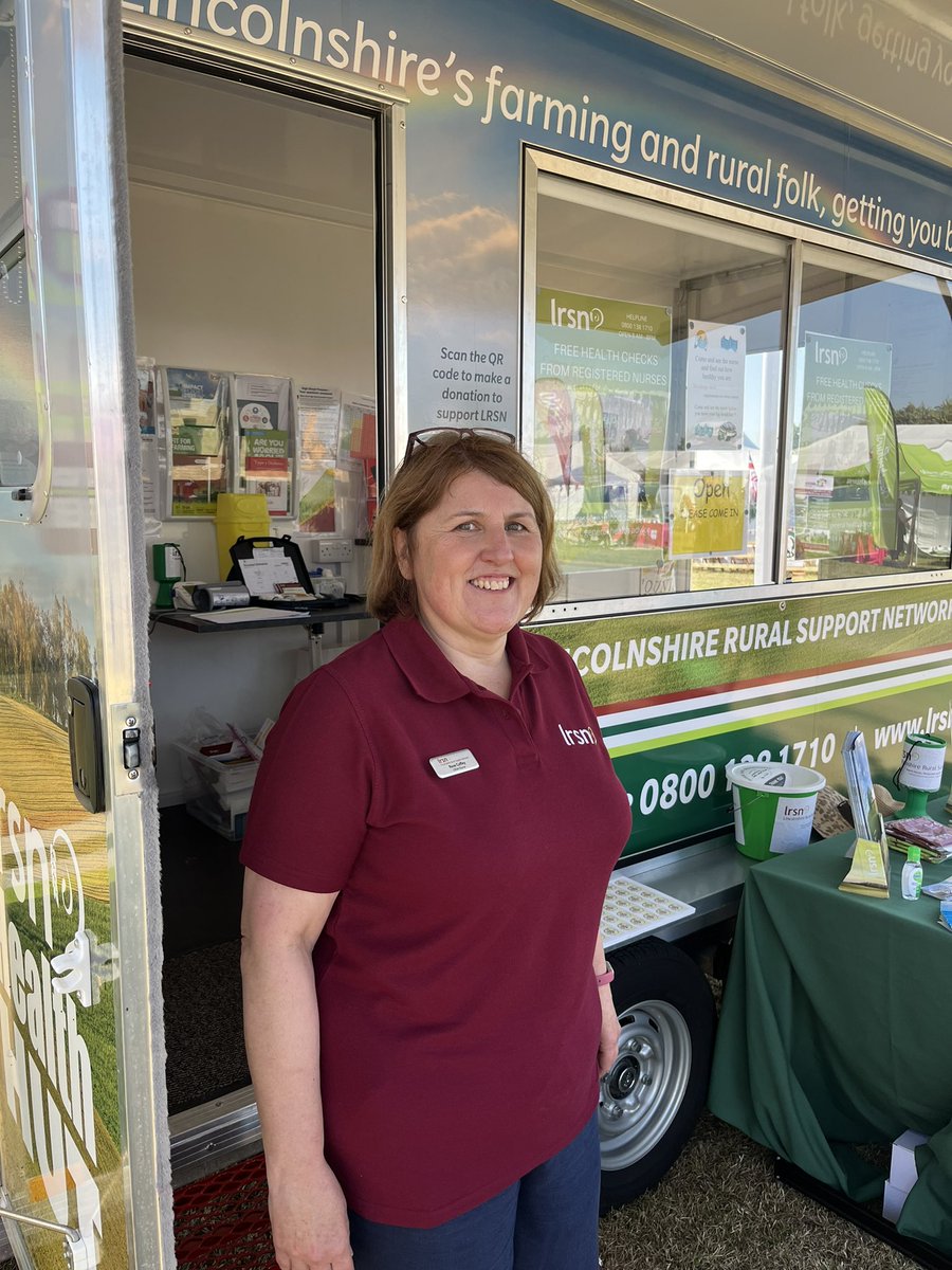Lincsruralhelp's tweet photo. Introducing one of fabulous new nurses, Rose, she is here at the Lincolnshire Show today on our wonderful health hut. If you are at the show come and see us for a FREE health check, we’re on the Peacock and Binnington stand. #healthcreening #lincsshow22 https://t.co/MAiBBR7V8s